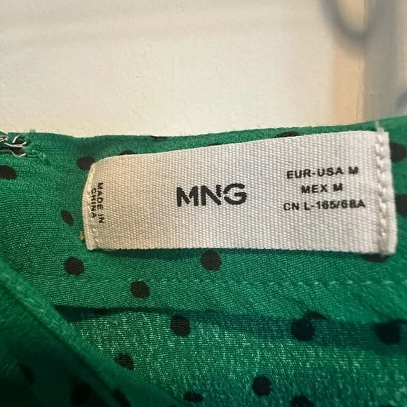 MNG Mango Green polka dot skirt | M - Picture 5 of 5